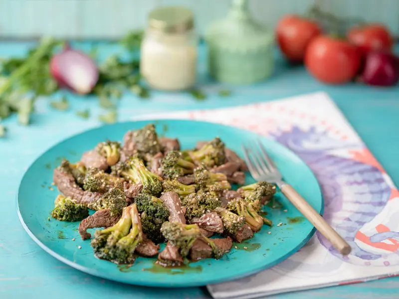 Mongolian Beef con Brócoli