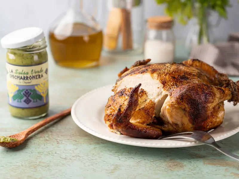 Pollo Asado a la Chicharronera